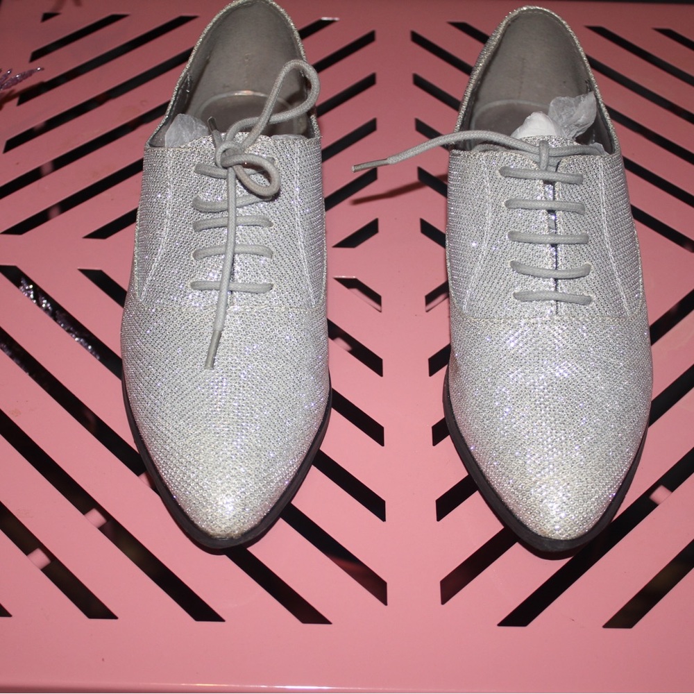 Silver Gliiter Loafer